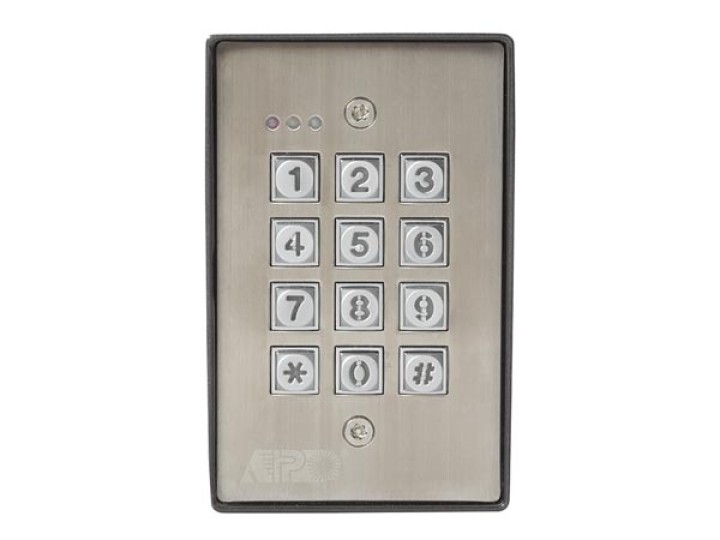 Clavier metal 12v code 2 canaux dk-9350a 12vcc 24vca ip66 antivandale etanche eclairage HAA9350 jr  international - 1