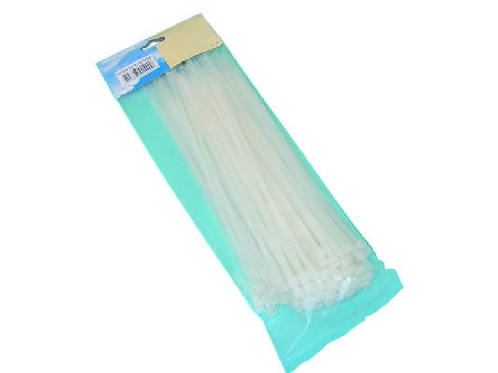 Fascetta 250x5mm bianco 100 pezzi tie wrap fascetta risland fascette fissazione jr international - 1