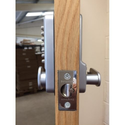 Door lock with digital pushbutton chrome satin Borg 2201 eclats antivols - 1