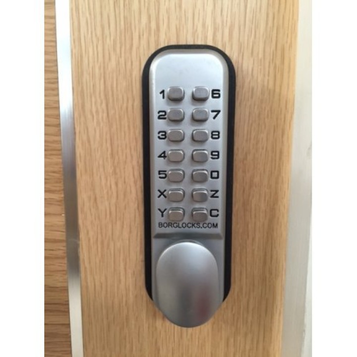 Türschloss mit Digitaldruckknopf Chrom Satin Borg 2201 eclats antivols - 3