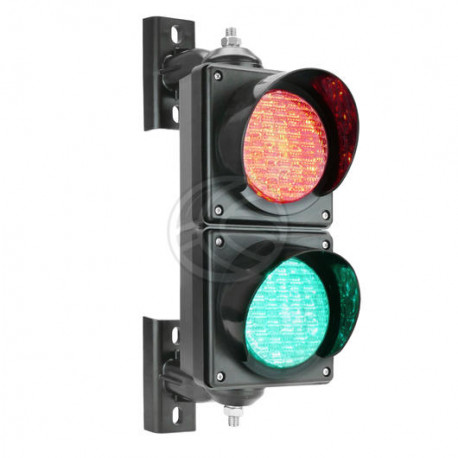 Feu de circulation extérieur IP65 2 x 100mm 220V LEDs vert et rouge SM31  semaphore feux lumineux