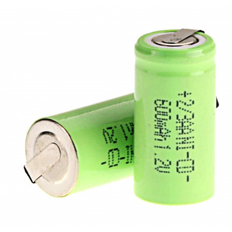 1 batteria ricaricabile 2 / 3AA Ni-Cd 600mAh 1.2v Classe energetica A ++ eclats antivols - 2