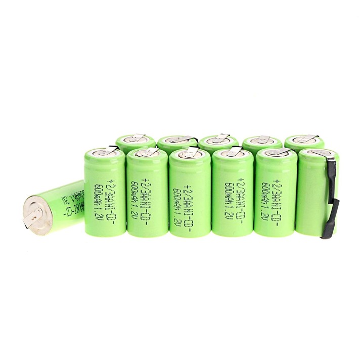 1 wiederaufladbarer Akku 2 / 3AA Ni-Cd 600 mAh 1,2 V Energieklasse A ++ eclats antivols - 1