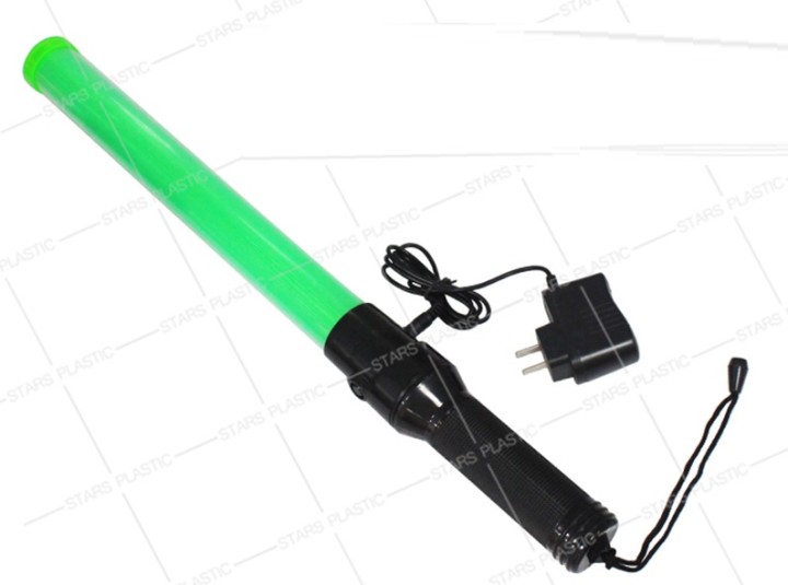Wiederaufladbare Taschenlampe Grün Signalisierungsverkehr Flugzeug Auto Straßenpolizei Baton eclats antivols - 1