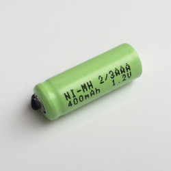 1.2V batería recargable 2 / 3AAA 400mah 2/3 AAA ni-mh nimh cell con los pernos de la pestaña eclats antivols - 5
