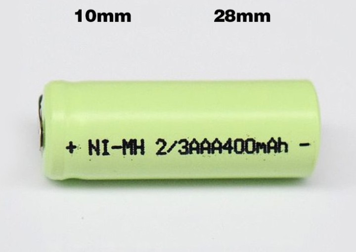1.2V batería recargable 2 / 3AAA 400mah 2/3 AAA ni-mh nimh cell con los pernos de la pestaña eclats antivols - 2