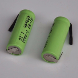 1.2V 2/3AAA rechargeable battery 400mah 2/3 AAA ni-mh nimh cell with tab pins for electric shaver razor cordless eclats antivols