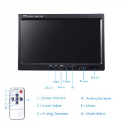 7 inch 800x480 TFT LCD audio monitor for Car Rearview Cameras, Car DVD, Serveillance Camera with 2 ways AV eclats antivols - 1