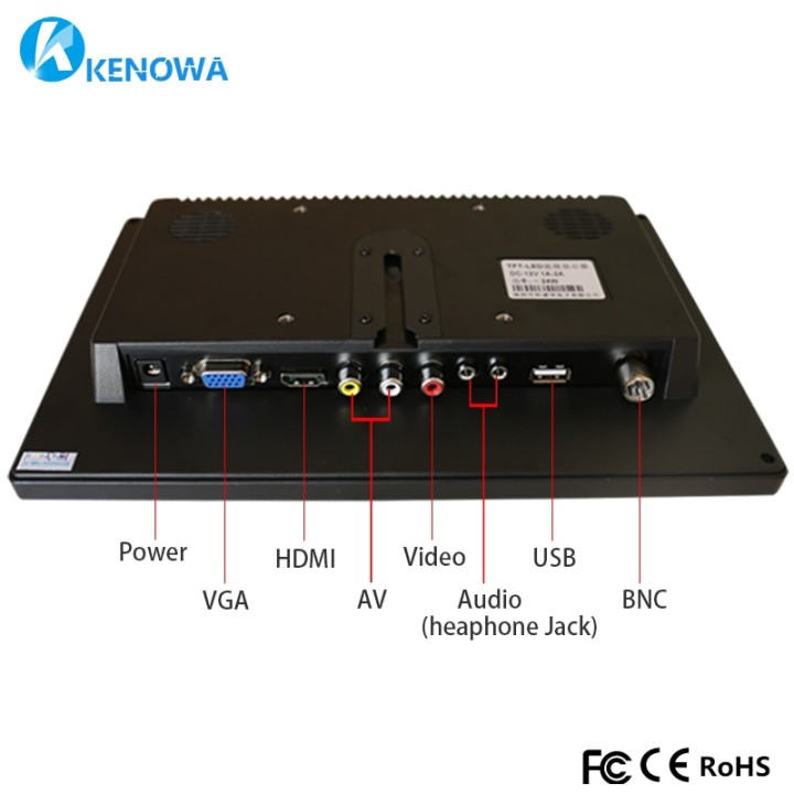10.1" LCD HD Monitor Mini TV & Computer Display Color Screen 2 Channel Video Input Security Monitor With Speaker eclats antivols