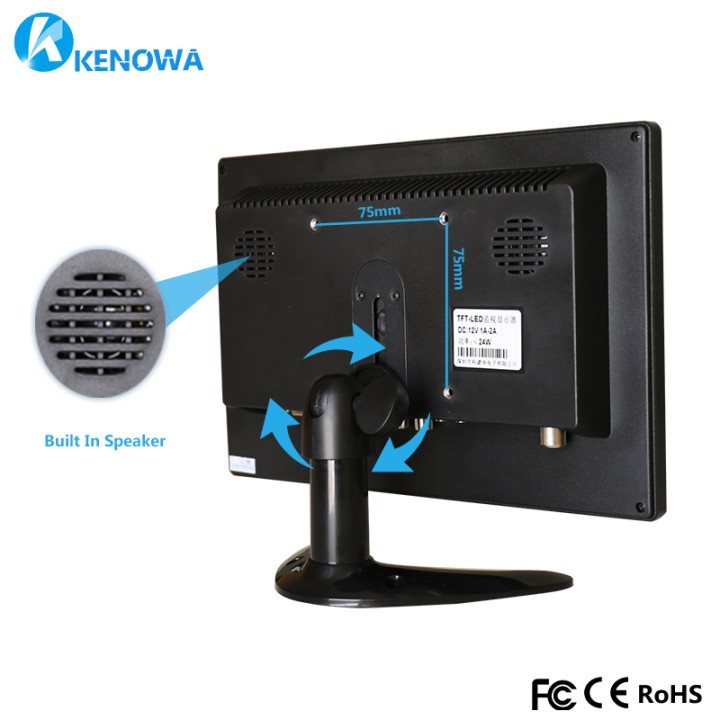 10.1" LCD HD Monitor Mini TV & Computer Display Color Screen 2 Channel Video Input Security Monitor With Speaker eclats antivols