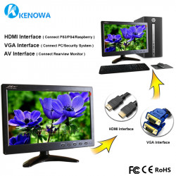 10.1 "LCD HD Monitor Mini TV y pantalla de computadora Pantalla en color 2 canales Video Input Security eclats antivols - 5