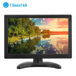 Monitor 12 Zoll Portable Bildschirm 1366 * 768 TFT LCD Farbe mit HDMI / VGA / MIC für PC Kamera Raspberry 160º eclats antivols -