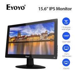 15.6 Inch Screen IPS LCD Monitor HD 1920x1080 Color Video Display Audio Screen with AV / VGA / BNC / USB eclats antivols - 1