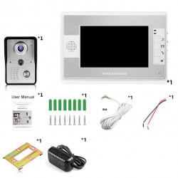 Kit videocitofonico per porta videocitofonica con 7 porte Videocitofono con 1 telecamera, schermo TFT LCD, eclats antivols - 3