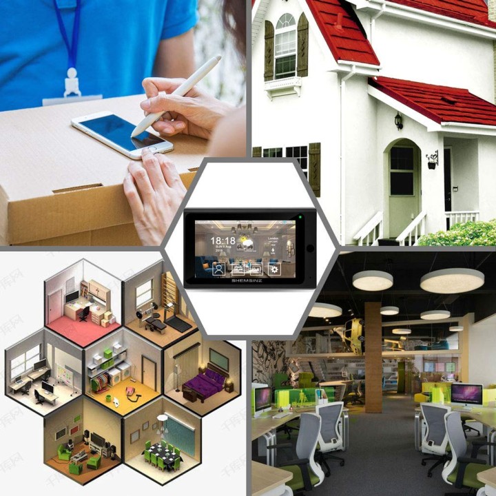 System drahtlose Türvideoanlage, 1x WiFi 7-Zoll-Monitor + 1x verdrahtete Türkamera 720P, Touch-Screen-Villa eclats antivols - 5