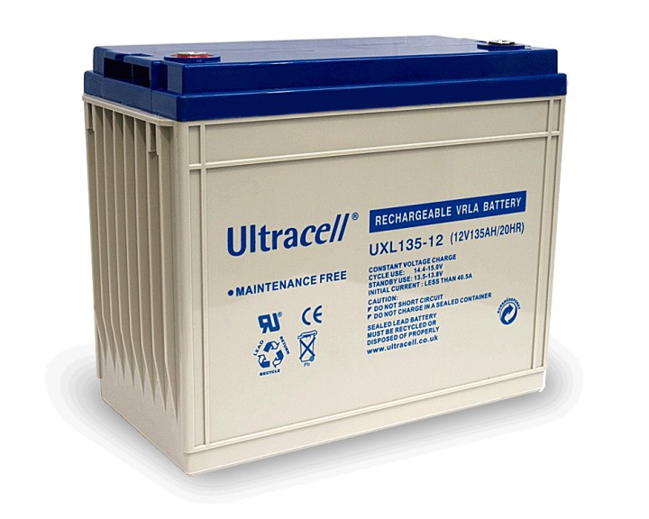 Rechargeable battery 12v 134ah uxl134 12 s solar aeolian rechargeable battery lead calcium battery ultracell - 1