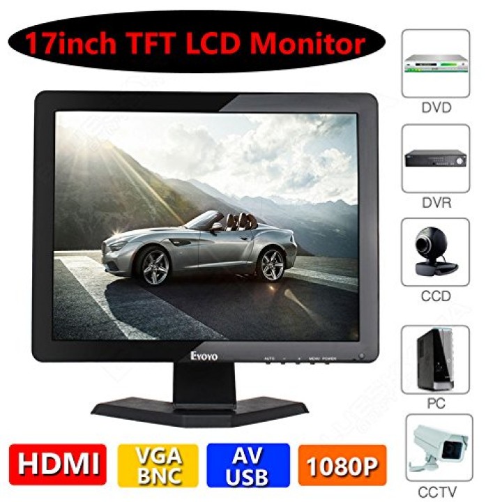 17 Zoll LCD-Monitor Panoramique1280x1024 Auflösung 4: 3 FHD 1080P HD HDMI-Video-Display BNC AV VGA USB eclats antivols - 1