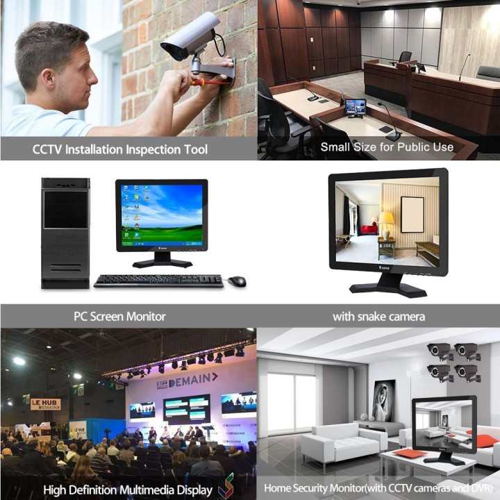 Monitor LCD da 17 pollici Panoramic1280x1024 Risoluzione Schermo video HD FHD 1080P 4: 3 HDMI BNC VGA eclats antivols - 5