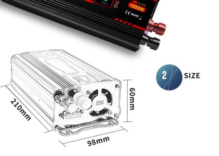 Convertisseur 220v 12v 600 Watts pure sinusoide changeur de tension jr international - 8