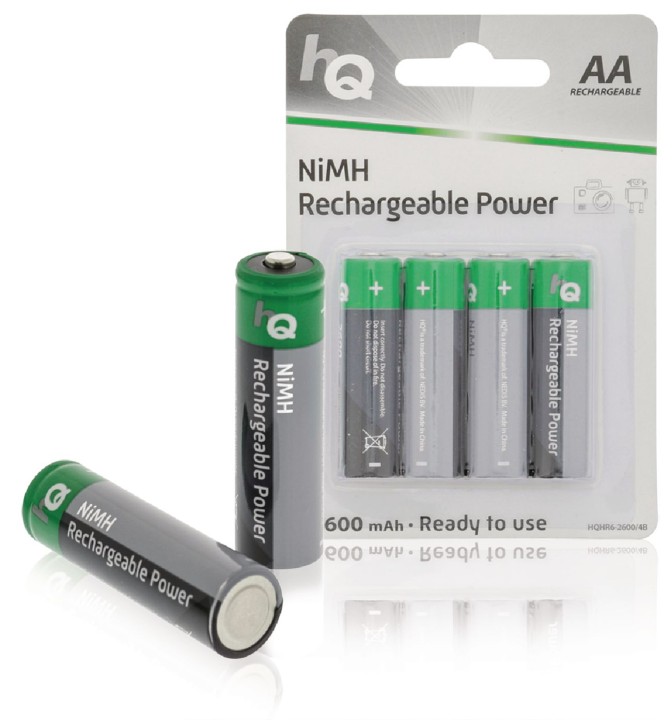 4 baterias recargables hq nimh 1.2v 2600 mah aaa hq nimh aaa 03
