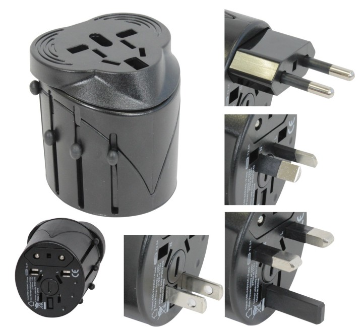 Adaptador enchufe electrico viaje 150 pais europa america usa gran bretana uk australia jr international - 8
