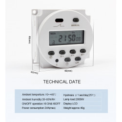 Electronic LCD Digital TIMER SWITCH L701 CN101A 16A AC220-250V time switch weekly programmable electronic timer