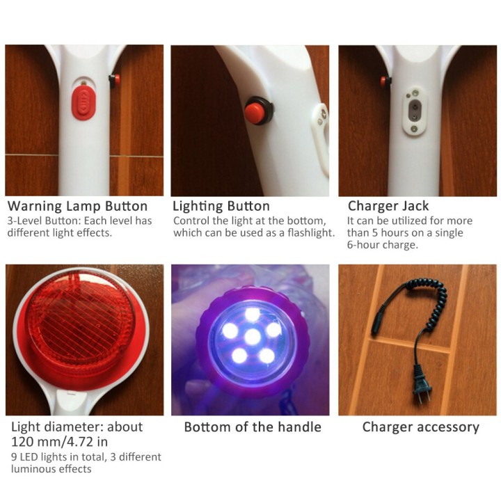Indicatore luminoso a LED bidirezionale ricaricabile a LED per segnaletica stradale jr international - 1
