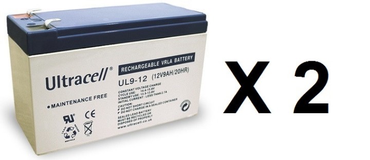 2 Batterie 12v 9ah accu rechargeable ul9-12 faston 6.35mm 8ah 6-dzm-6 velo scooter accu plomb gel