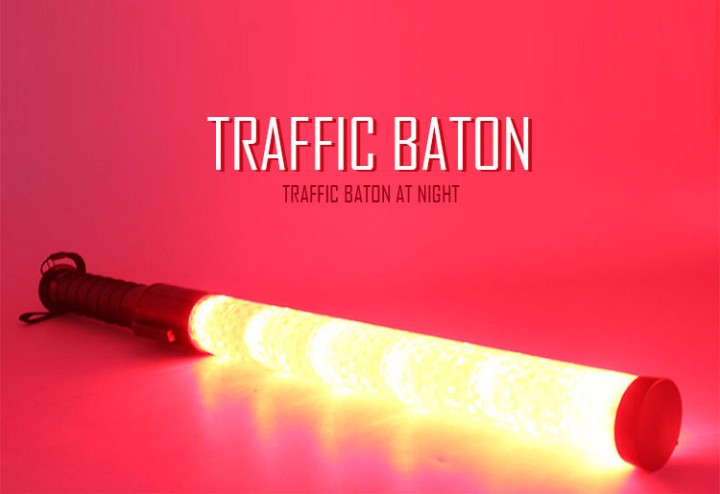 Baton rechargeable torch light red traffic signaling plane car road policing jr international - 12
