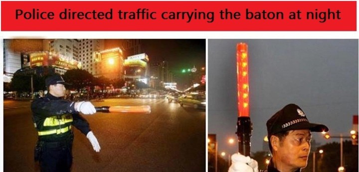 5 Baton rechargeable torch light red traffic signaling plane car road policing jr  international - 16