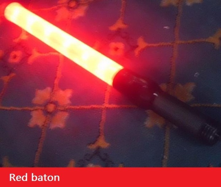 5 Baton luce GM torcia ricaricabile rosso segnalazione polizia stradale aereo aeroplano jr  international - 18