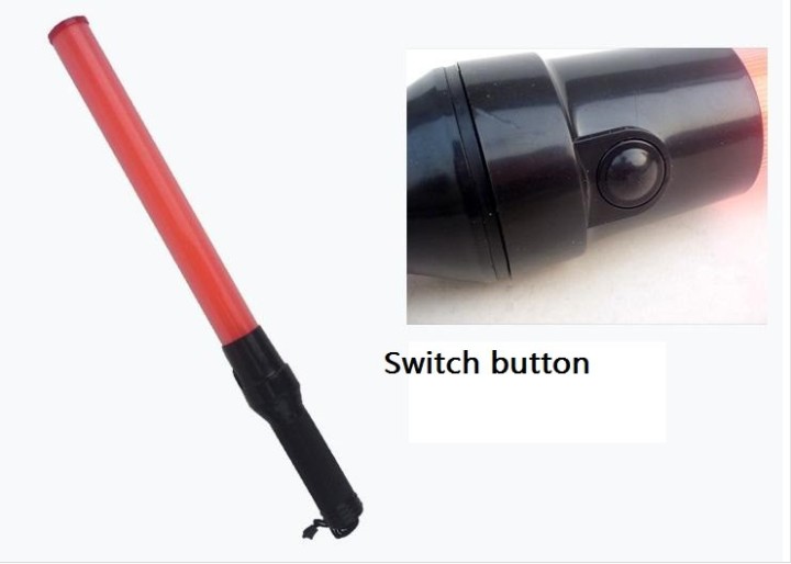 10 Baton linterna recargable roja del semáforo plano de señalización de carreteras coche policial jr  international - 16