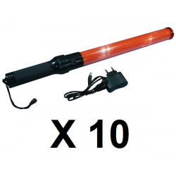 10 Baton luce GM torcia ricaricabile rosso segnalazione polizia stradale aereo aeroplano jr  international - 20