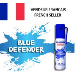 Aérosol défense blue defender gaz cs bleu 2% 25ml spray paralysant bombe lagrymogene