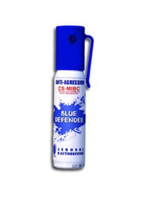 Spray de defensa gas cs blue defender azul 2% 25ml spray de bomba de aturdimiento lagrymogene