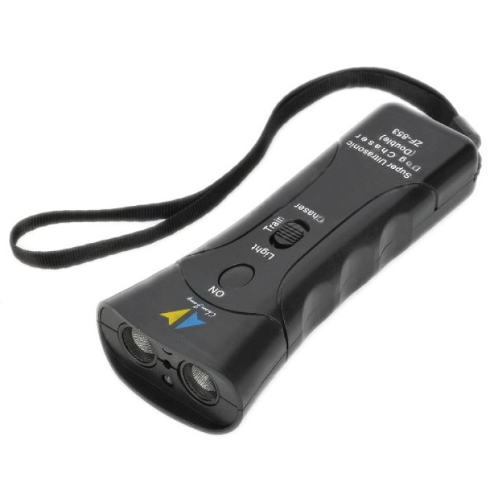 Il doppio dirige ultrasuoni scacciacani / Super Dog Chaser e traning cane con luce LED e laser 4 in 1 jr international - 13