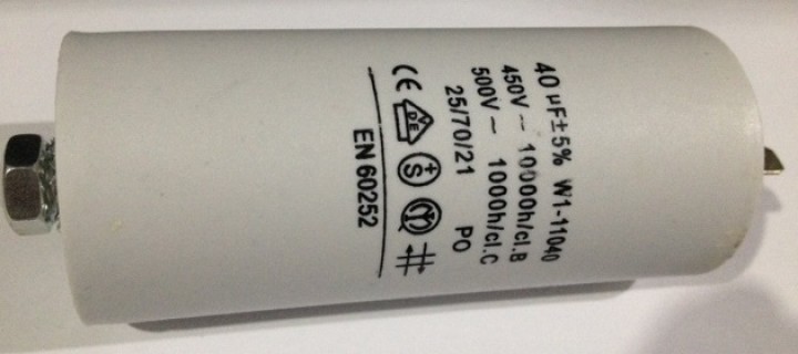 2 Capacitor 40 uf / 450 v + earth fixapart - 1