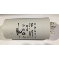 Condensatore 20 mf micro farad 450v 50 60 hz condensatore di avviamento motore universale con capocorda am w1 11020 fixapart - 1