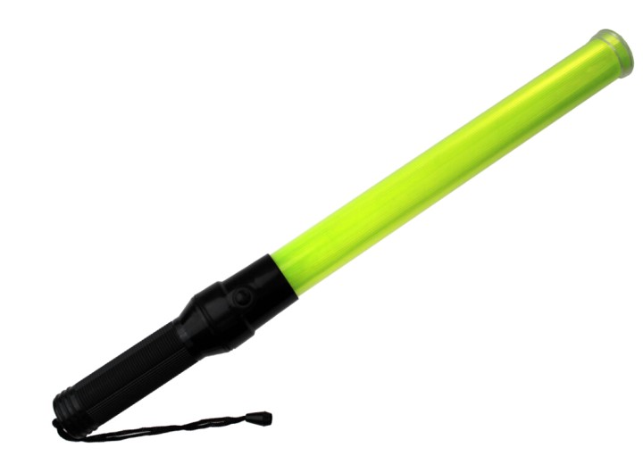 2 Traffic police baton yellow lightingtraffic led safety control reflective warning stick flashlight jr international - 1