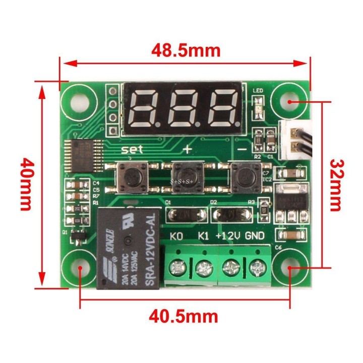 W1209 DC12V Digital Cool Heat temp Thermostat Thermometer Temperature Control On/Off Switch -50-110C Temperature Control Switch 