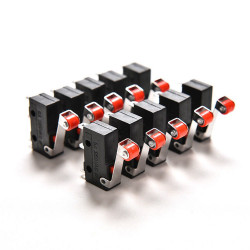 100 Roller Lever Arm PCB Terminals Micro Limit Normal Close/Open Switch KW12-3 Switches 5A eclats antivols - 8