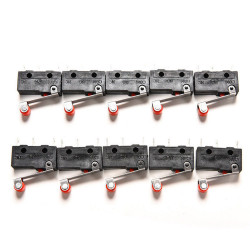 100 Roller Lever Arm PCB Terminals Micro Limit Normal Close/Open Switch KW12-3 Switches 5A eclats antivols - 10