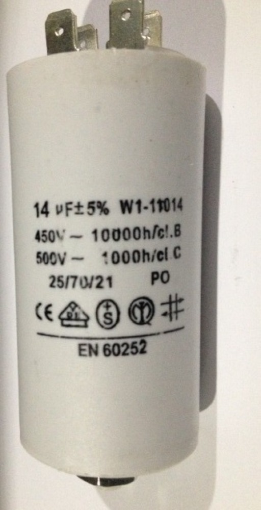 Condensatore 14 mf micro farad 450v 50 60 hz condensatore di avviamento motore universale con capocorda am w1 11014 jr  internat