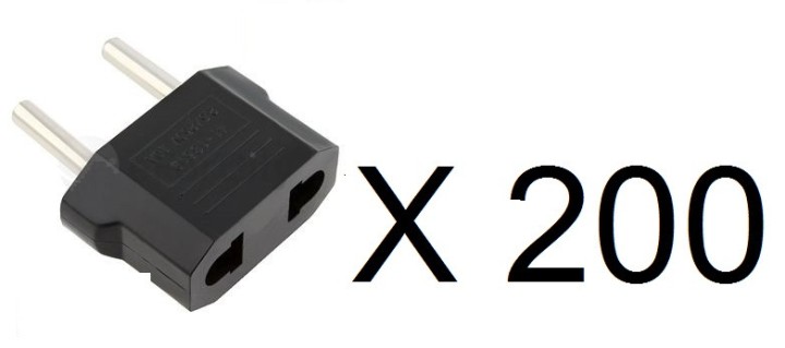 200 X Reise-adapter-stecker china japan kanada uns elektrischen sektor zu euro-stecker-wandler asia jr international - 2