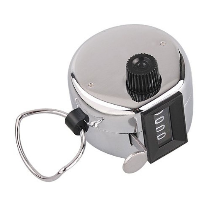 12 Chrome mechanical 4 digit counts 0-9999 hand held manual tally counter clicker golf gogo - 4
