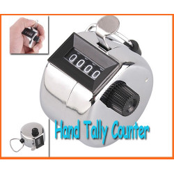 12 Chrome mechanical 4 digit counts 0-9999 hand held manual tally counter clicker golf gogo - 5