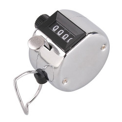 12 Chrome mechanical 4 digit counts 0-9999 hand held manual tally counter clicker golf gogo - 6