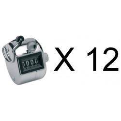 12 Chrome mechanical 4 digit counts 0-9999 hand held manual tally counter clicker golf gogo - 7