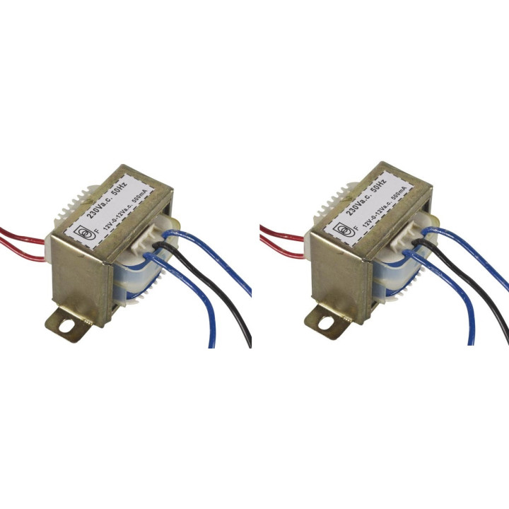 2x12v marco transformador 12va 500ma ref: 212012c velleman - 2