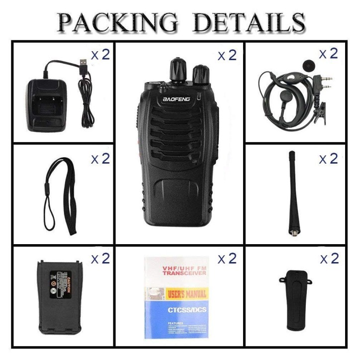Baofeng BF-888S 16-Channel UHF 400-470MHz Walkie Talkie Pair 2-Way FM Radio Rechargeable Transceiver 3 Kilometer Range baofeng -
